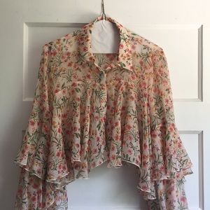 Floral crop blouse